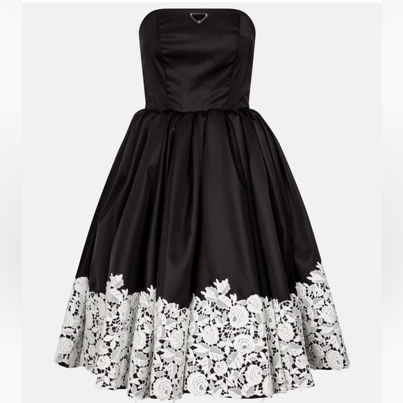 PRADA**Re-Nylon Triangle Logo Embroidery Midi Dress***Size 38 US 2***$7750 - Picture 3 of 16